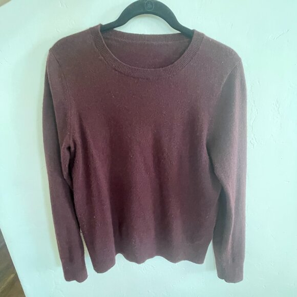 Quince Sweaters - Quince essential burgundy cashmere crew neck pullover sweater